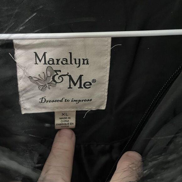 Maralyn & Me Juniors' Hooded Faux-Fur-Trim Puffer Coat Black Size XL‎ NWOT - Picture 2 of 6